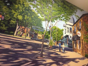 Beautiful murals brighten adoption rooms.