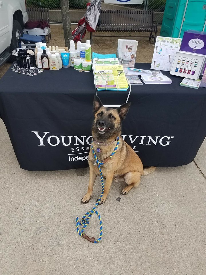 Rune helping share Young Living Essential Oils