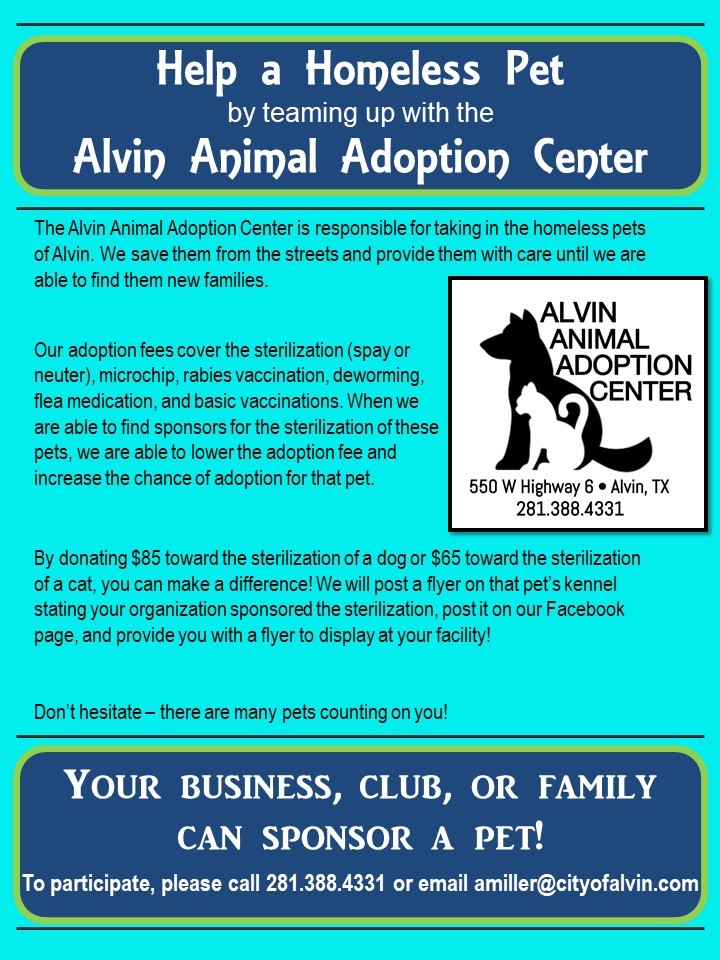 Sponsor a pet today!