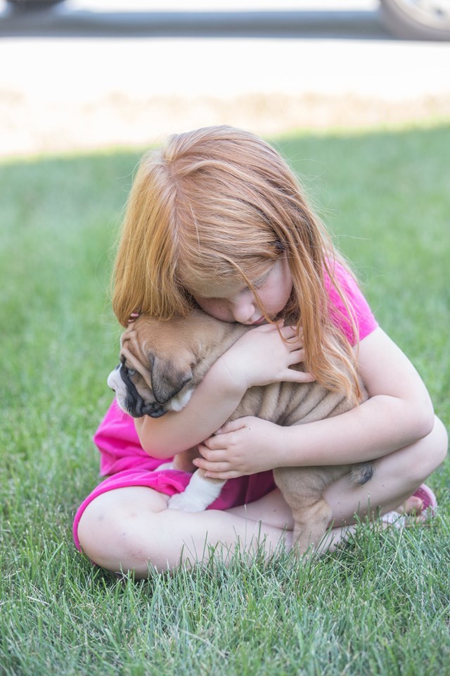 Bailey and her new human sister.